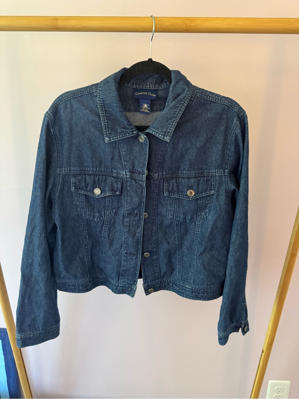 Charter Club Blue Denim Cropped Jean Jacket